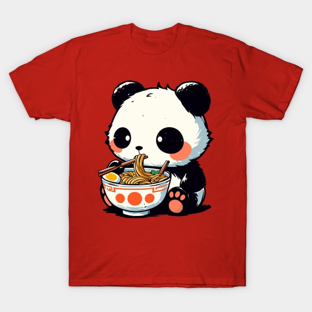 Kawaii Ramen Panda T-Shirt by TomFrontierArt